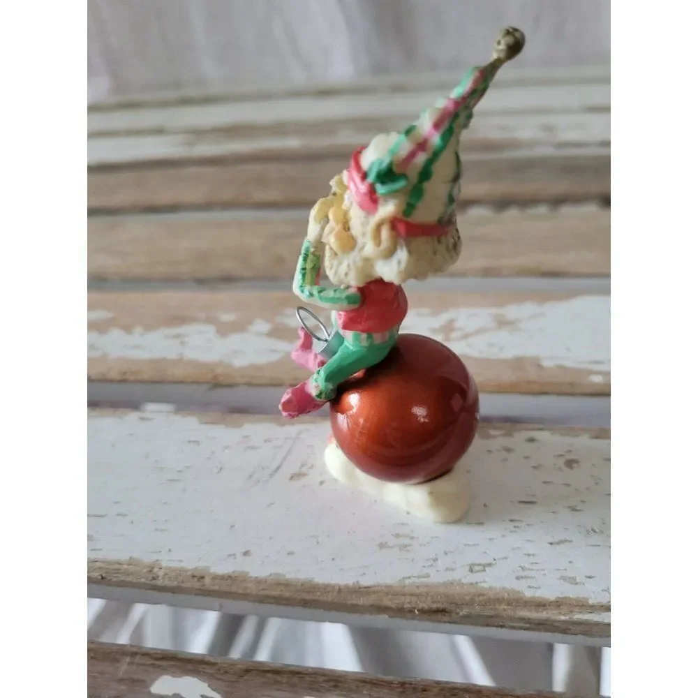 Enesco tiddles ornament elf‎ flute musician sandi zimnicki vintage village